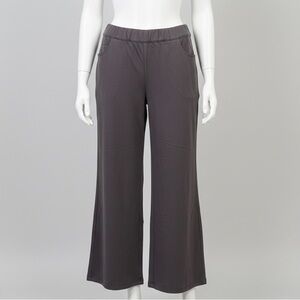 Lane Bryant Chocolate Brown Wide-Leg Faux Zipper Elastic Waist Pants, Size 24